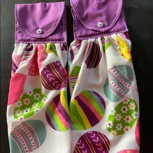 Colorful Easter Egg Hanging Towels, Set of 2 Spring, Kitchen, Oven